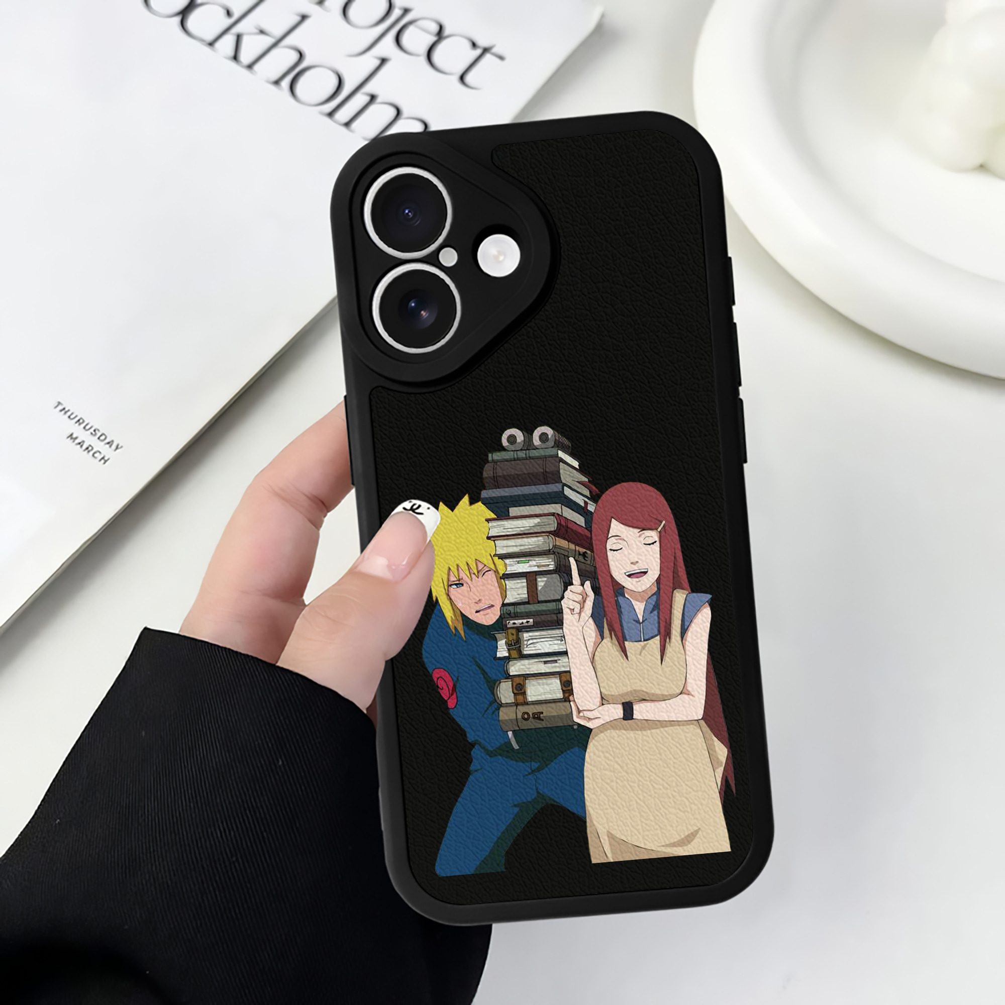 （画像用） NARUTO -ナルト- 波風 ミナト Namikaze Minato 【iPhone 16シリーズ対応】シリコンスマホケース（レザー調） 材質：シリコン